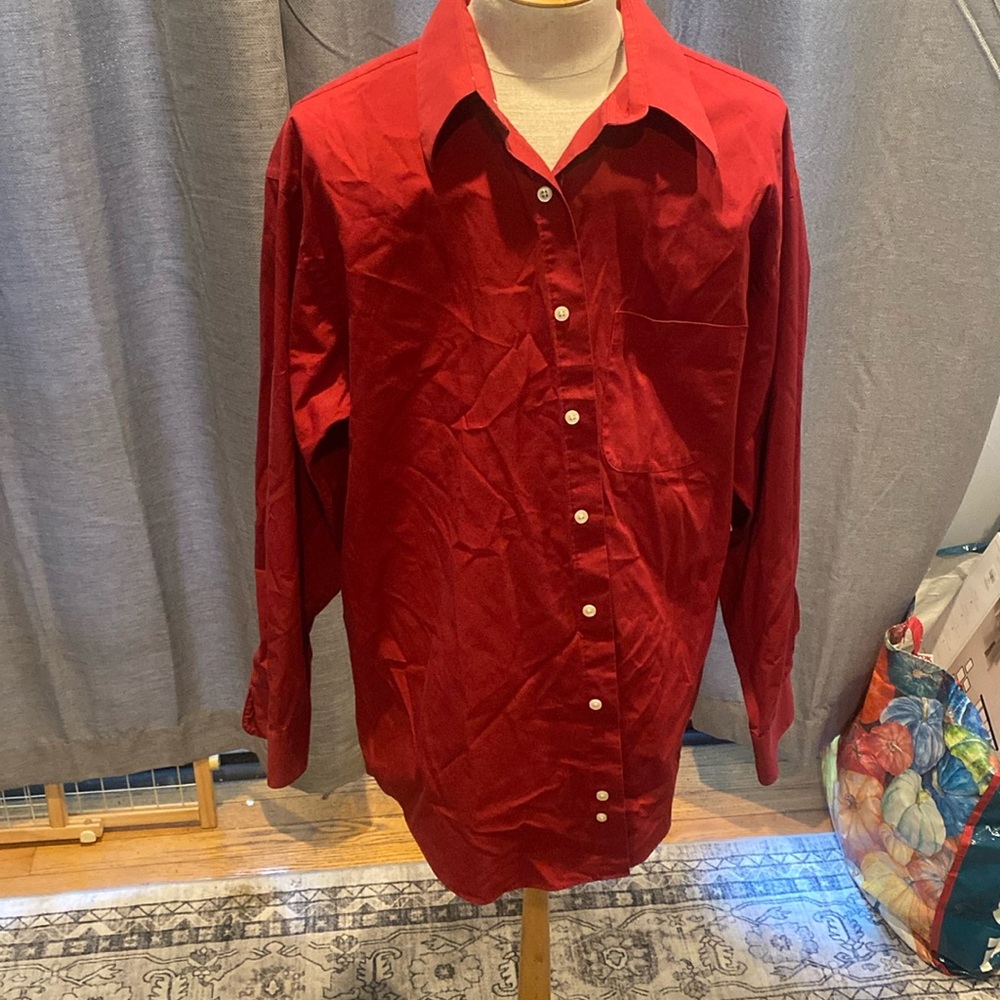 Haggar Mens Poplin long sleeve button up
